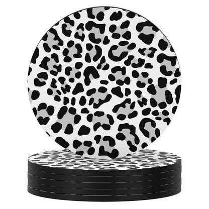 Nipichsha Coasters for Drinks, Set of 6 Cute Absorbent Rubber Drink Coasters for Cup with Non Slip Backing, Kitchen Home Decor Housewarming Gift, Round 4 in, Simple Abstract Art