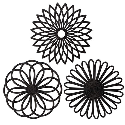 ME.FAN Silicone Trivet Mat - Kitchen Hot Pads for Pots & Dish - Insulated Teapot Trivet - Flexible, Durable, Non-Slip Large Coasters 3 Set Desert Sage