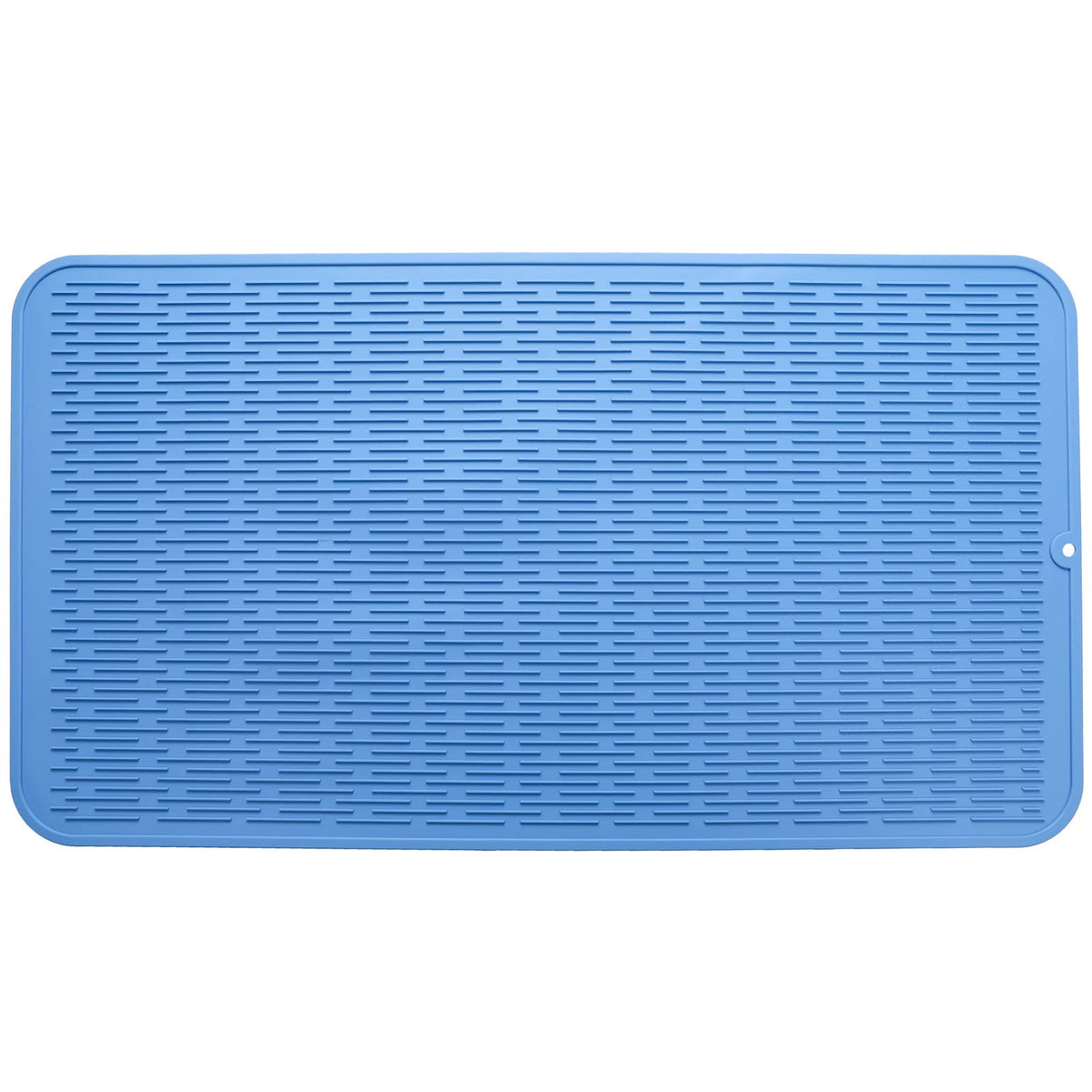 MicoYang Silicone Dish Drying Mat — Quick-Dry Ridges Counter & Sink Pad, Heat-Resistant Trivet to 450°F, Non-Slip & Dishwasher Safe, Roll-Up Storage, 18 Colors & 9 Sizes (Black, 16"×12")