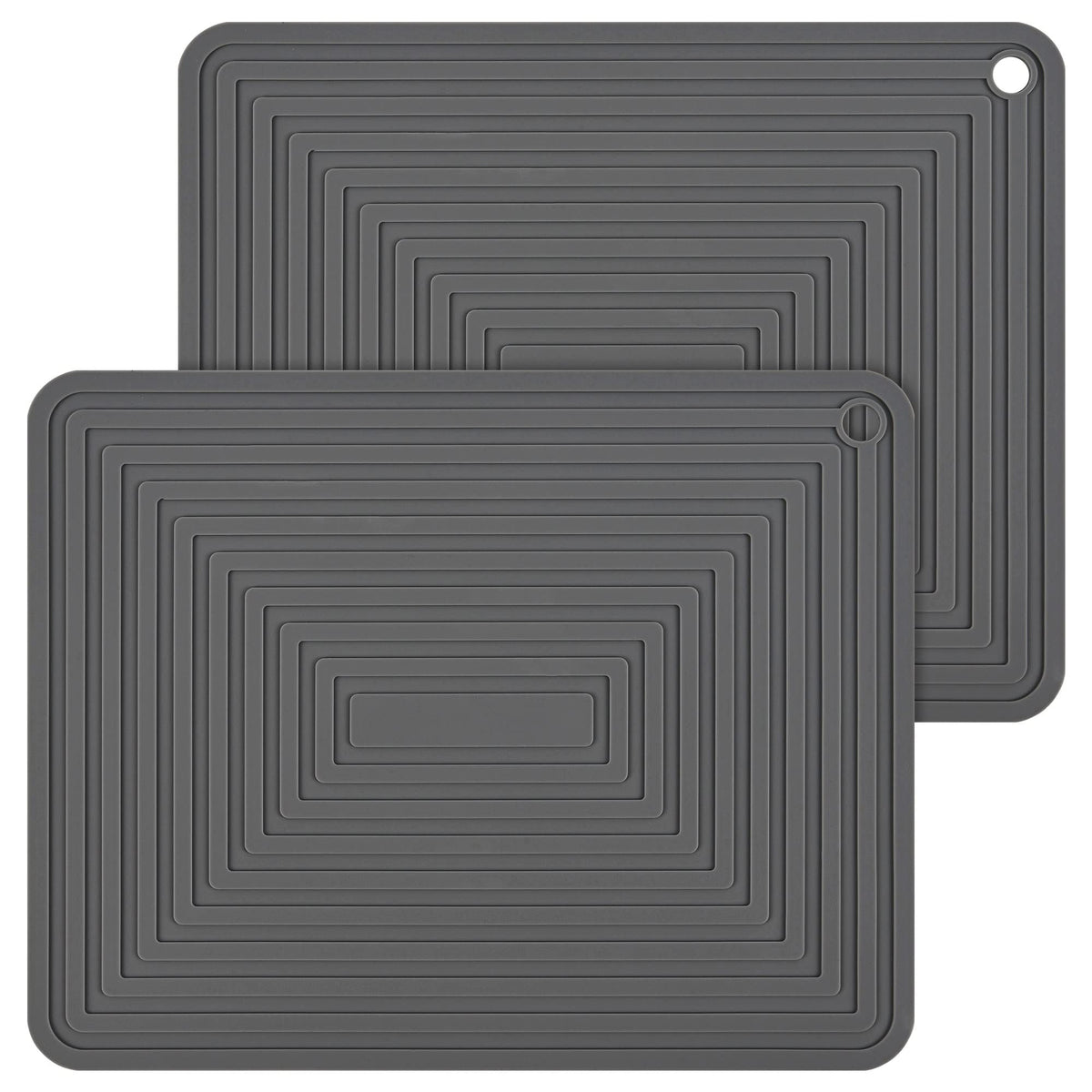 Trivets for Hot Dishes, Trivet Hot Pads for Kitchen, Silicone Trivets for Pots and Pans, Silicone Pot Holders, Trivet for Quartz Countertops, Heat Resistant Mats Set 2 White