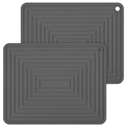 Trivets for Hot Dishes, Trivet Hot Pads for Kitchen, Silicone Trivets for Pots and Pans, Silicone Pot Holders, Trivet for Quartz Countertops, Heat Resistant Mats Set 2 White