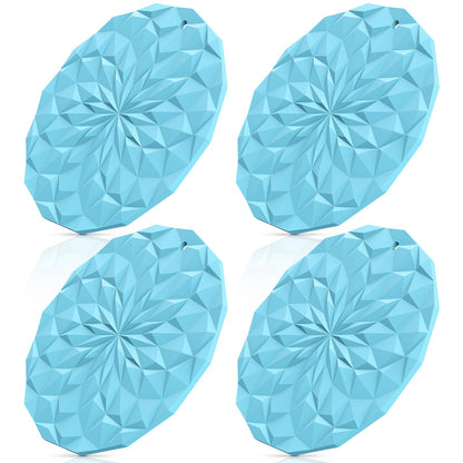 ME.FAN Silicone Trivet Mats - 4 Pack Pot Holders - 7.4'' Thickened Hot Pads for Hot pots, Pans and Dishes, Heat Resistant Silicone Trivet for Table and Counter Top Coffee