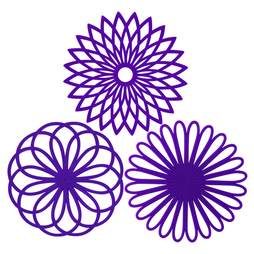 ME.FAN Silicone Trivet Mat - Kitchen Hot Pads for Pots & Dish - Insulated Teapot Trivet - Flexible, Durable, Non-Slip Large Coasters 3 Set Desert Sage