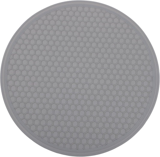 Silicone Microwave Mats, 10 inch Heat Resistant Multifunctional Mat for Kitchen, Non-Slip Silicone Trivet Dishwasher Safe, Splatter Guard, Grey 1 Pcs