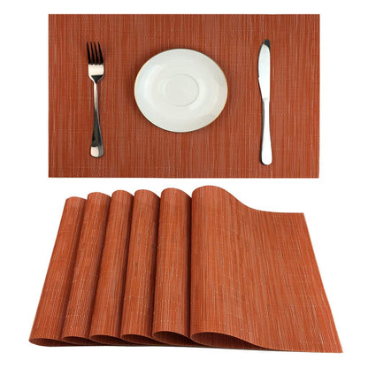 WAZAIGUR Placemats Set of 6 for Dining Table, 17.7" x 11.8", Orange