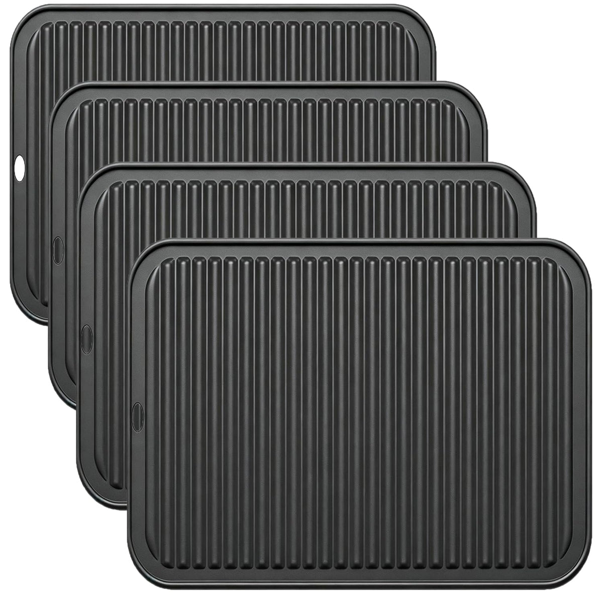 Extra Large Silicone Trivets for Hot Pots and Pans 16x12 Inch, Heat Resistant Hot Pads for Countertops, Hot Dishes, Pot Holders for Kitchen, 2 Pieces, Black