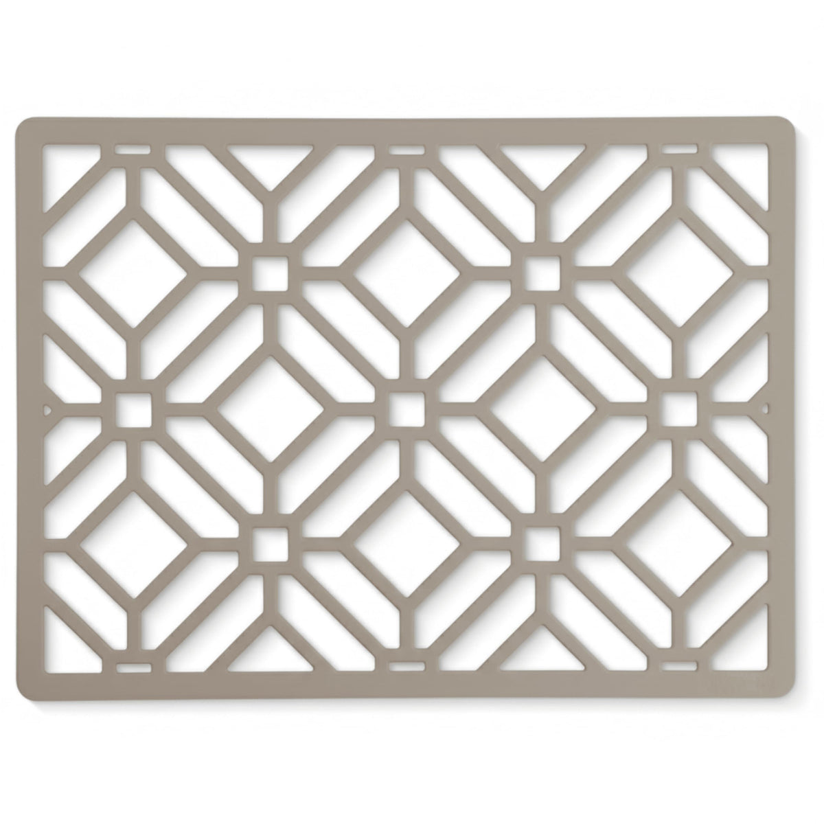 GASARÉ, Extra Large, Thick, Silicone Trivet for Hot Dishes, Pots, and Pans, Heat Resistant Mat for Countertop, Hot Pad for Kitchen, Easy to Clean, 16 x 12 x 3/8 Inches, (White, Geometric)