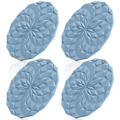 ME.FAN Silicone Trivet Mats - 4 Pack Pot Holders - 7.4'' Thickened Hot Pads for Hot pots, Pans and Dishes, Heat Resistant Silicone Trivet for Table and Counter Top Coffee