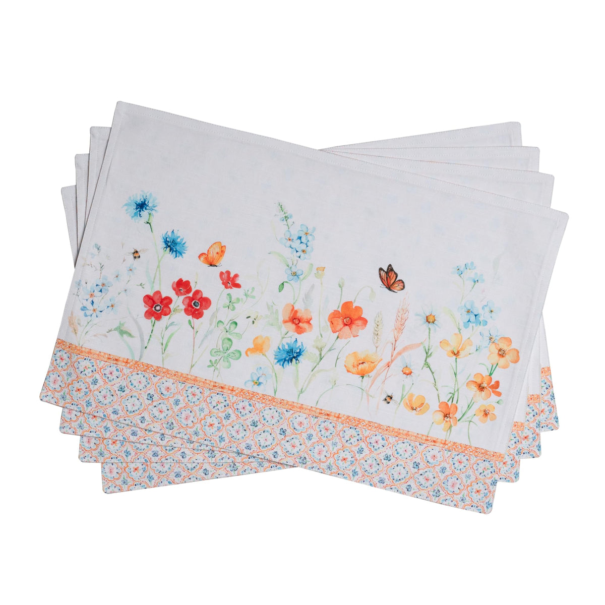 Maison d' Hermine Placemats Set of 4 Reusable 100% Cotton (13"x19")