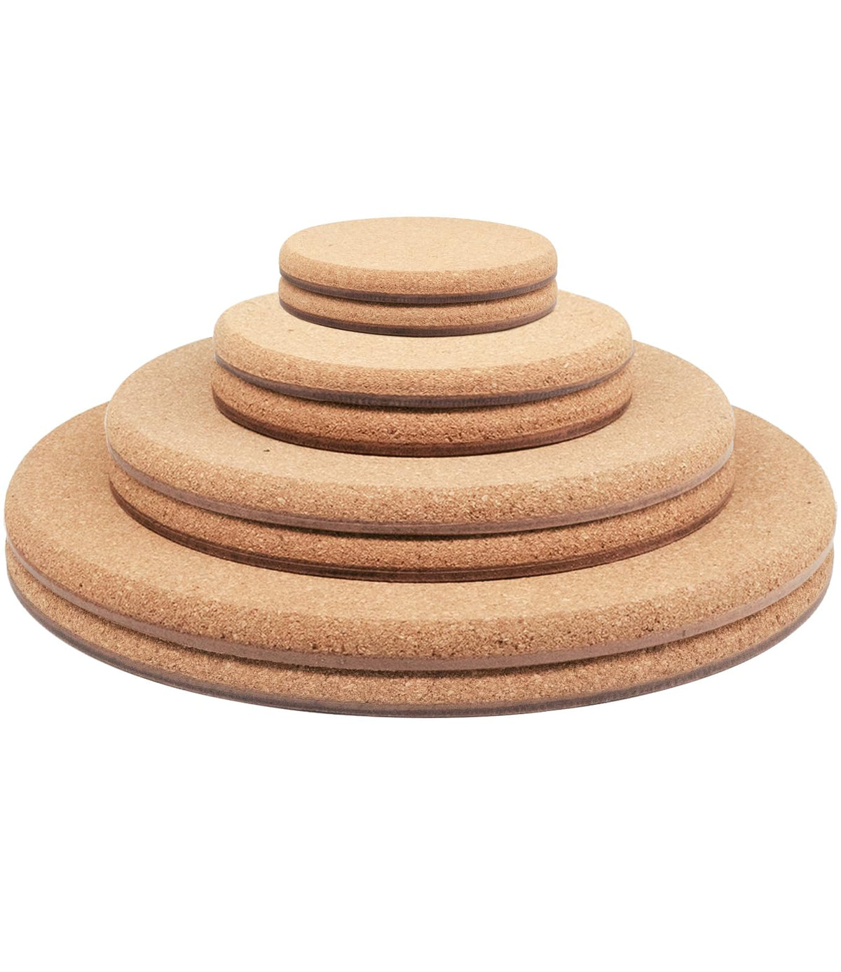 Cork Plant Coasters, Double Layers Hard Cork, 8 Inch, 4 Pcs
