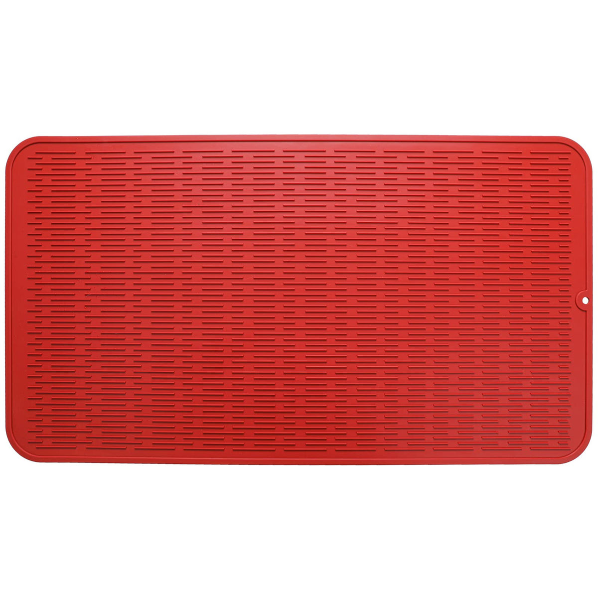 MicoYang Silicone Dish Drying Mat — Quick-Dry Ridges Counter & Sink Pad, Heat-Resistant Trivet to 450°F, Non-Slip & Dishwasher Safe, Roll-Up Storage, 18 Colors & 9 Sizes (Black, 16"×12")