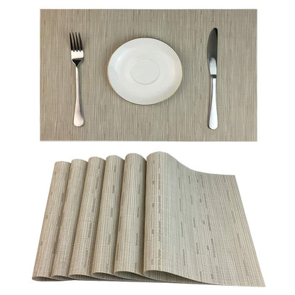 WAZAIGUR Placemats Set of 6 for Dining Table, 17.7" x 11.8", Orange
