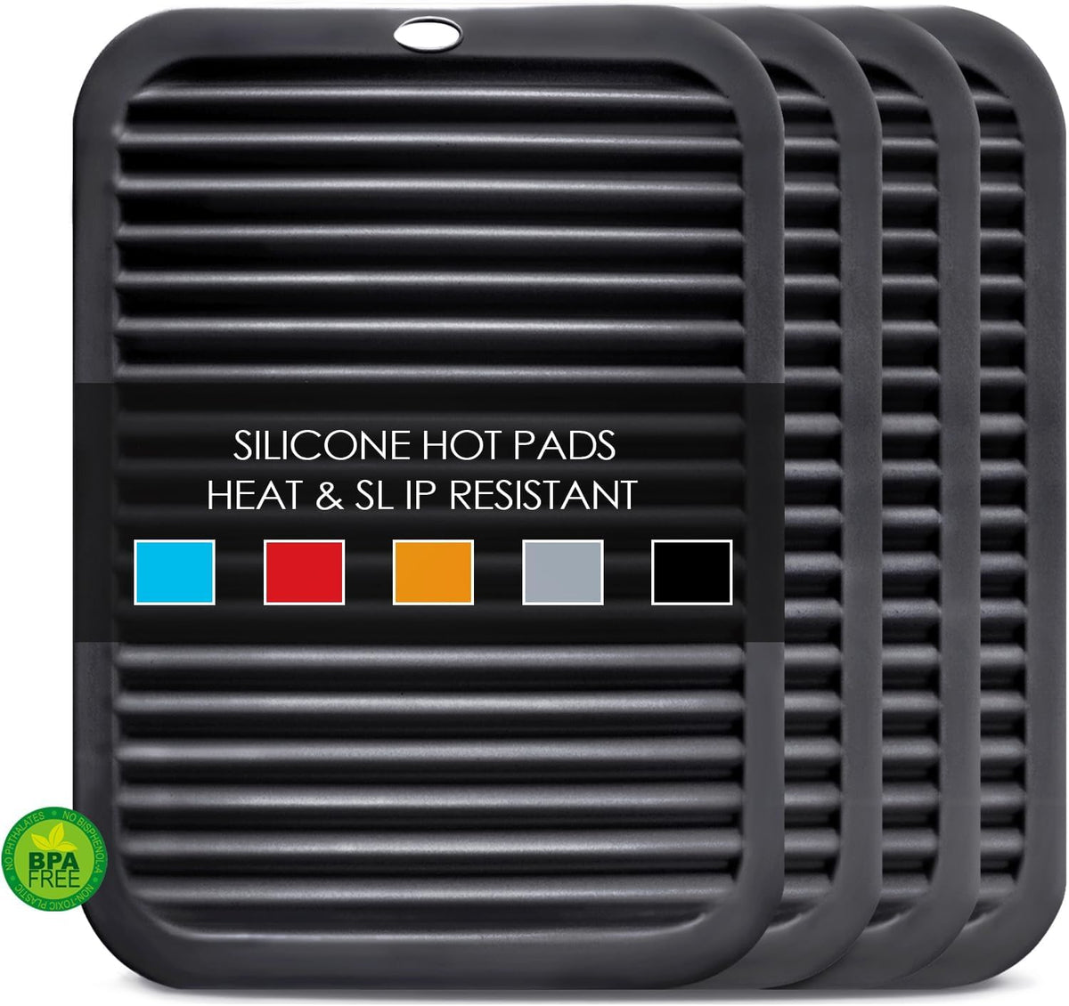 Silicone Trivets for Hot Dishes, 4 PCS Multipurpose Heat Resistant Mat Thick Silicone Hot Pads Pot Holders for Kitchen Counter, Flexible Jar Opener Food Grade Spoon Holder, Silicone Coasters (Almond)