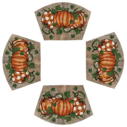 Artoid Mode Navy Blue Pumpkins Fall Placemats Set of 6-12 x 18 Inch