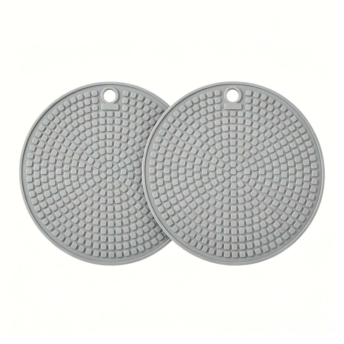 2‑Pack Round Silicone Trivets, 7.1 Inch, Heat‑Resistant (Black)
