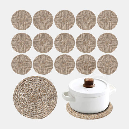 Pot Holders Trivets Set 4 Pcs, Potholders for Kitchens, 100% Pure Cotton Thread Weave Trivets for Hot Dishes/Pot/Bowl/Teapot/Hot Pot Holders, 7.9 Inches