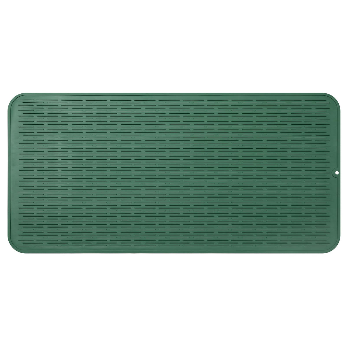MicoYang Silicone Dish Drying Mat — Quick-Dry Ridges Counter & Sink Pad, Heat-Resistant Trivet to 450°F, Non-Slip & Dishwasher Safe, Roll-Up Storage, 18 Colors & 9 Sizes (Black, 16"×12")