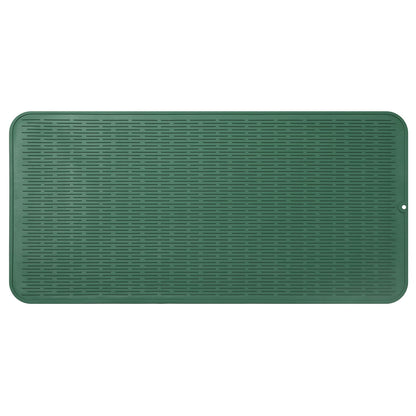 MicoYang Silicone Dish Drying Mat — Quick-Dry Ridges Counter & Sink Pad, Heat-Resistant Trivet to 450°F, Non-Slip & Dishwasher Safe, Roll-Up Storage, 18 Colors & 9 Sizes (Black, 16"×12")