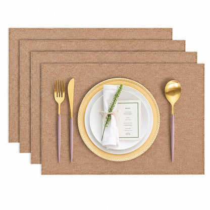 Cloth Placemats Set of 6, Cotton Linen Blend Machine Washable Durable Linen Table Mats, Heat Resistant Placemats Wrinkle Free Place Mats for Dining Table, Easy to Clean (Navy Blue, 6)