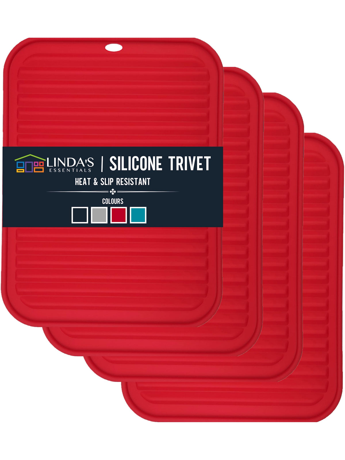 Silicone Trivets for Hot Dishes, Pots, Pans (2 Pack) - Heat-Resistant Pot Holders for Kitchen Countertop Mats - Silicone Trivet Mat (9 x 12 Inch) - Multipurpose Counter Pads (Black)