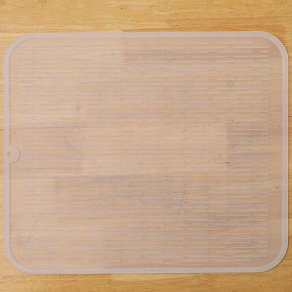 MicoYang Silicone Dish Drying Mat — Quick-Dry Ridges Counter & Sink Pad, Heat-Resistant Trivet to 450°F, Non-Slip & Dishwasher Safe, Roll-Up Storage, 18 Colors & 9 Sizes (Black, 16"×12")