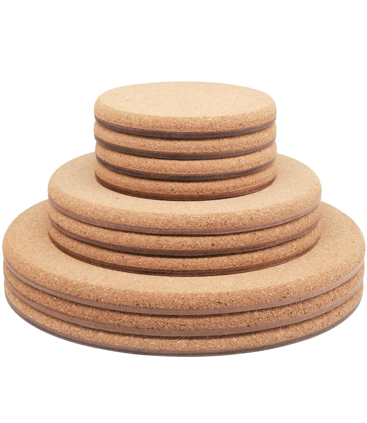 Cork Plant Coasters, Double Layers Hard Cork, 8 Inch, 4 Pcs