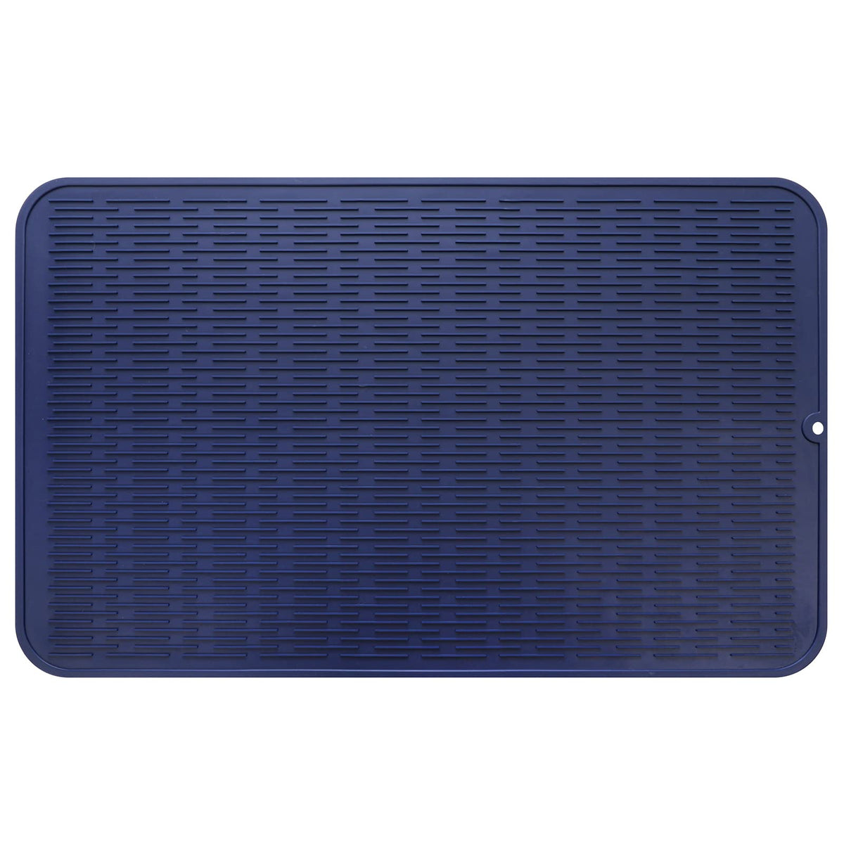 MicoYang Silicone Dish Drying Mat — Quick-Dry Ridges Counter & Sink Pad, Heat-Resistant Trivet to 450°F, Non-Slip & Dishwasher Safe, Roll-Up Storage, 18 Colors & 9 Sizes (Black, 16"×12")