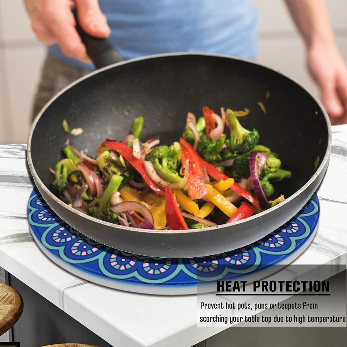Ceramic Trivet for Hot Pots Pans Dishes, Heat Resistant, Set of 2