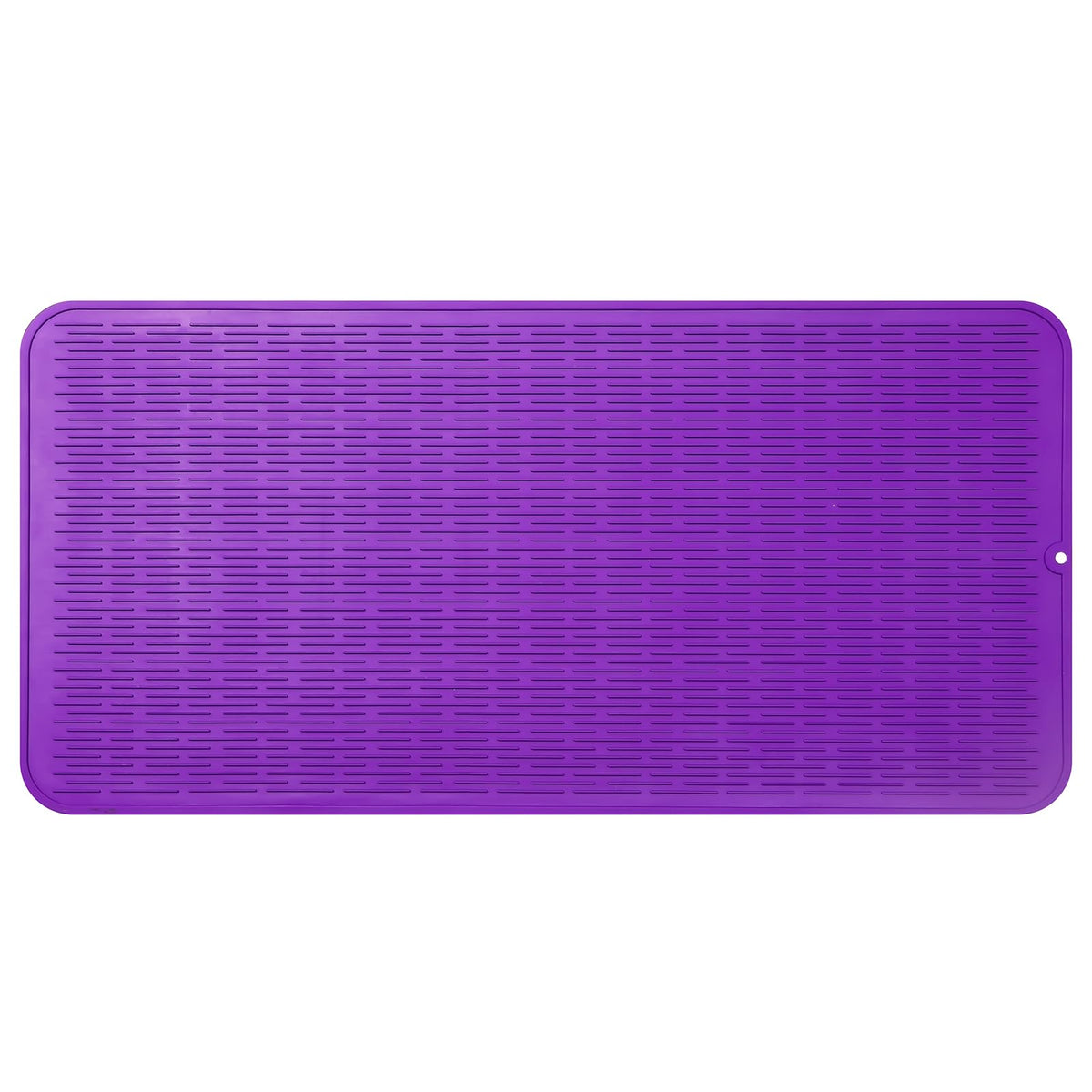 MicoYang Silicone Dish Drying Mat — Quick-Dry Ridges Counter & Sink Pad, Heat-Resistant Trivet to 450°F, Non-Slip & Dishwasher Safe, Roll-Up Storage, 18 Colors & 9 Sizes (Black, 16"×12")