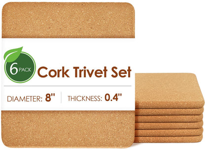 Rectangle Cork Trivets for Hot Dishes, 12" x 7" High-Density Thick Cork Hot Pads Placemats for Pots and Pans, Heat Resistant Hot Pads for Kitchen Countertop Table,2 Pcs Cork Coaster