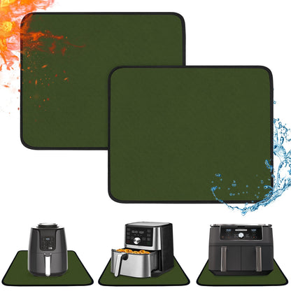 2 PCS Heat Resistant Mats for Countertop Air Fryer, 18x15in, Black