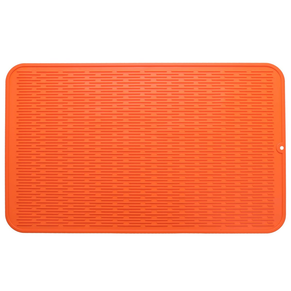 MicoYang Silicone Dish Drying Mat — Quick-Dry Ridges Counter & Sink Pad, Heat-Resistant Trivet to 450°F, Non-Slip & Dishwasher Safe, Roll-Up Storage, 18 Colors & 9 Sizes (Black, 16"×12")