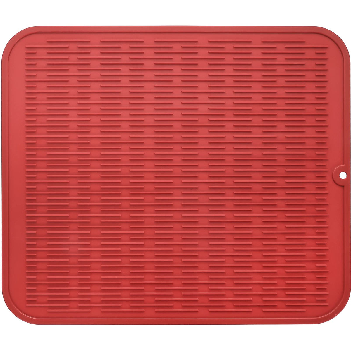 MicoYang Silicone Dish Drying Mat — Quick-Dry Ridges Counter & Sink Pad, Heat-Resistant Trivet to 450°F, Non-Slip & Dishwasher Safe, Roll-Up Storage, 18 Colors & 9 Sizes (Black, 16"×12")
