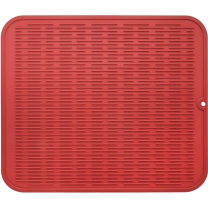 MicoYang Silicone Dish Drying Mat — Quick-Dry Ridges Counter & Sink Pad, Heat-Resistant Trivet to 450°F, Non-Slip & Dishwasher Safe, Roll-Up Storage, 18 Colors & 9 Sizes (Black, 16"×12")