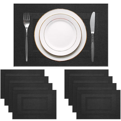 PIGCHCY Placemats,Durable Placemats for Dining Table,Washable Woven Vinyl Kitchen Placemats Set of 4 (Brown)