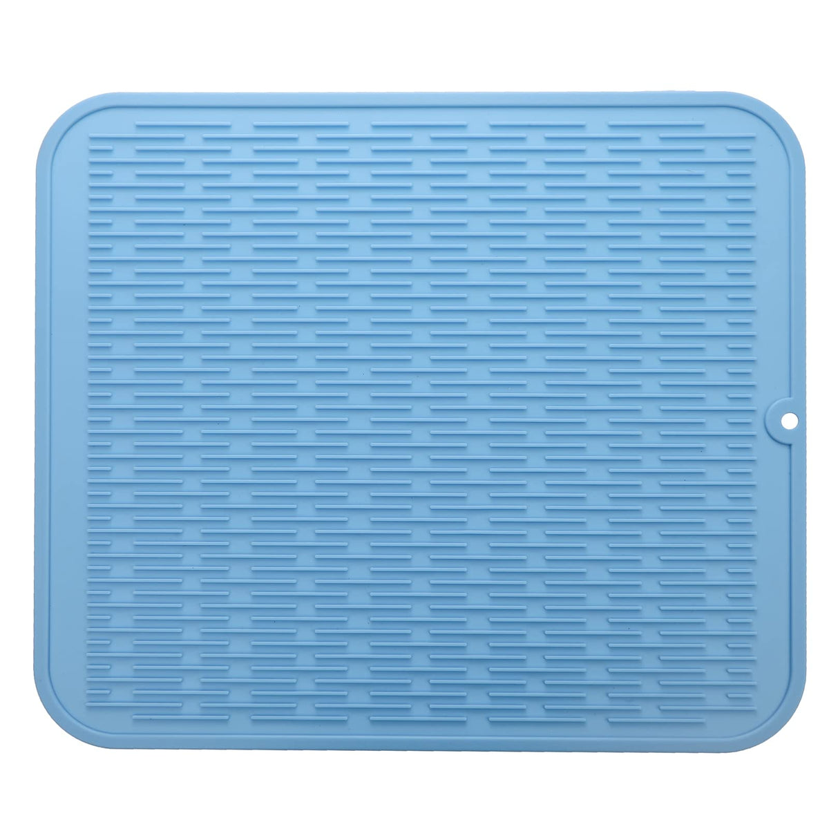 MicoYang Silicone Dish Drying Mat — Quick-Dry Ridges Counter & Sink Pad, Heat-Resistant Trivet to 450°F, Non-Slip & Dishwasher Safe, Roll-Up Storage, 18 Colors & 9 Sizes (Black, 16"×12")