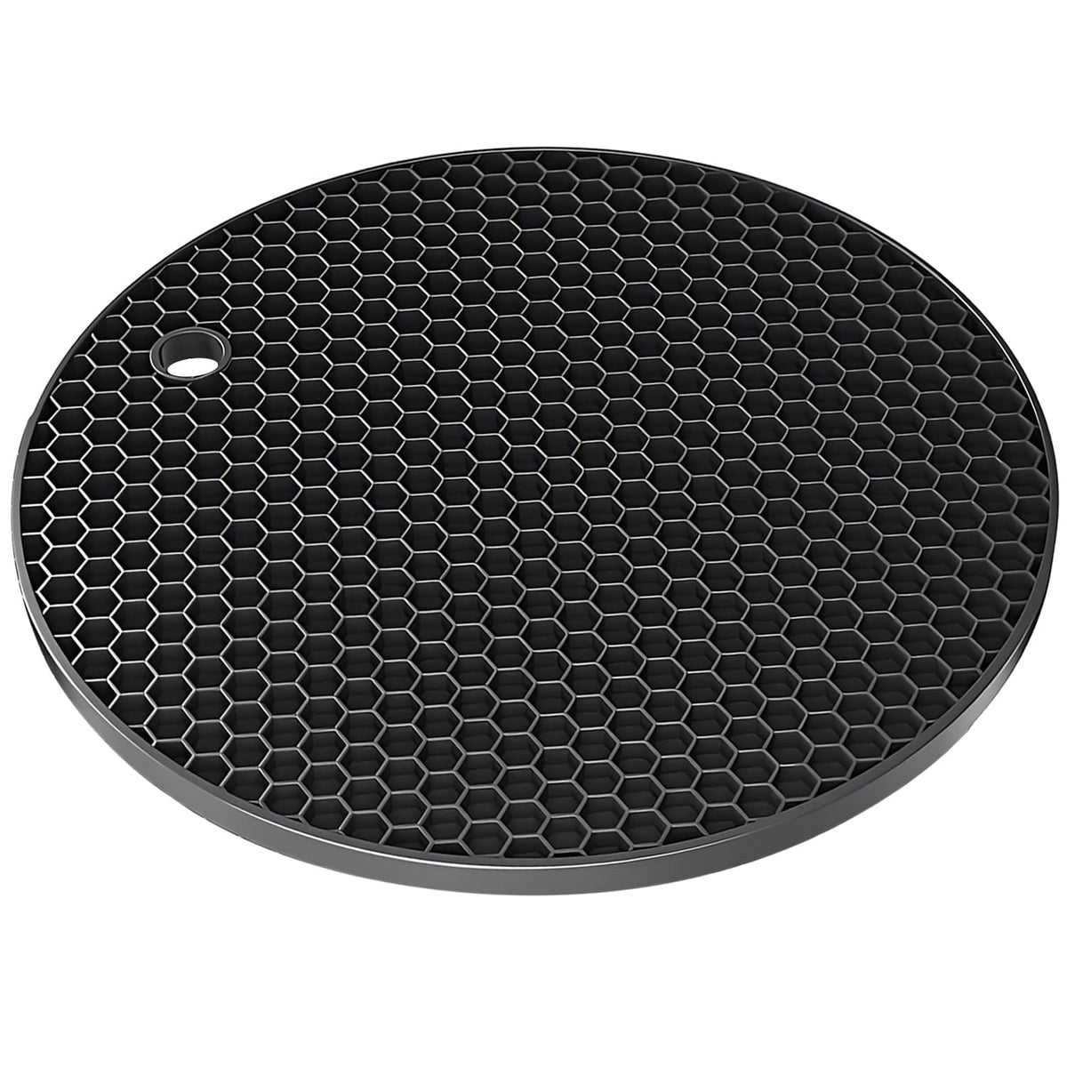 TENOC Silicone Non-Slip, Heat Resistant & Water-Trapping Trivet Mats for Water Glasses & Teacup & Coffee Cup & Dishes & Cookware, Multipurpose Kitchen Table Coaster, 3.5-Inch, 3 Pcs, Black