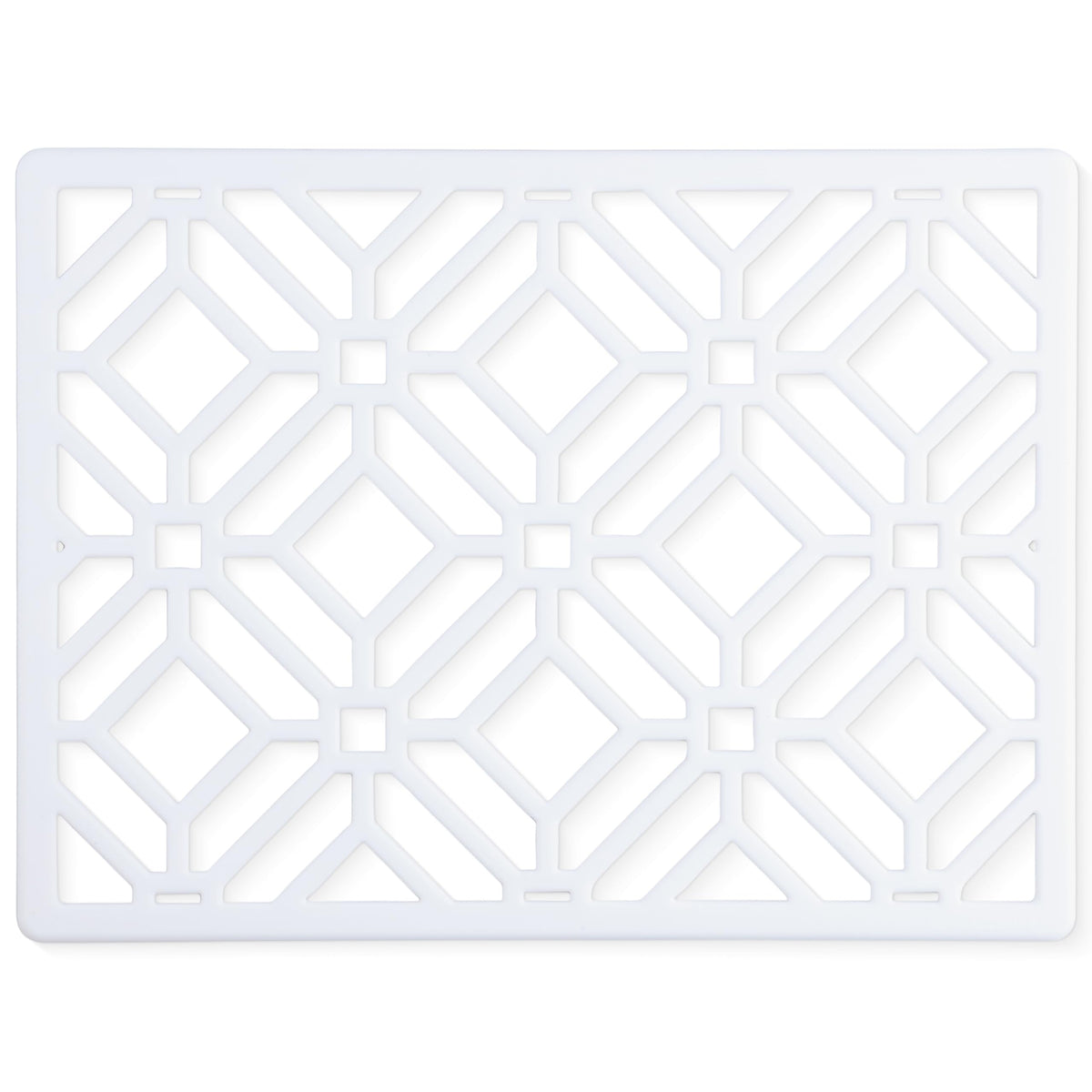 GASARÉ, Extra Large, Thick, Silicone Trivet for Hot Dishes, Pots, and Pans, Heat Resistant Mat for Countertop, Hot Pad for Kitchen, Easy to Clean, 16 x 12 x 3/8 Inches, (White, Geometric)