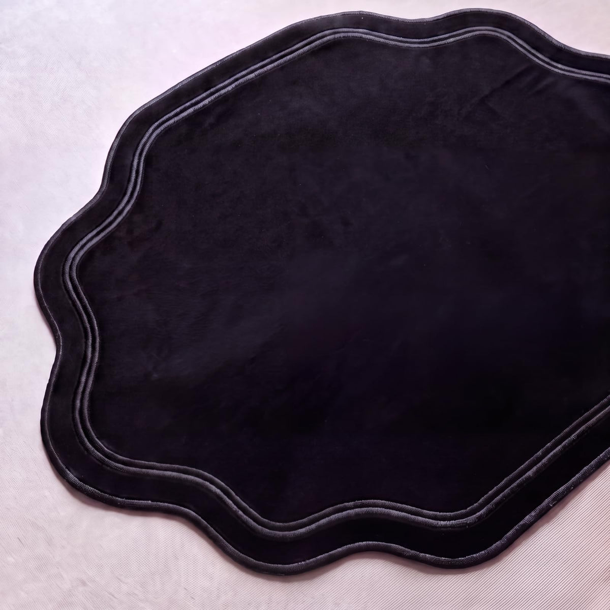 Breling 6 Pcs Cotton Placemats Cotton, Scalloped Edge Sage Green