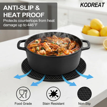 4 Pack Silicone Trivets for Hot Dishes