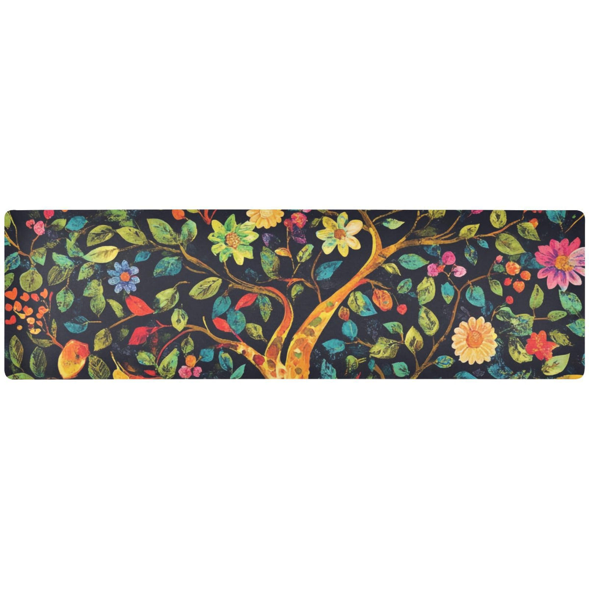 2 in 1 Heat Resistant Table Runner Trivet for Hot Pots and Pans 39 x 12 Inch Long Hot Pad Decorative Table Protector for Kitchen Countertop Tree of Life Floral Leaves