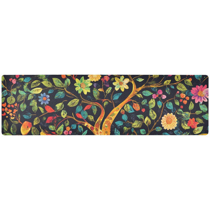 2 in 1 Heat Resistant Table Runner Trivet for Hot Pots and Pans 39 x 12 Inch Long Hot Pad Decorative Table Protector for Kitchen Countertop Tree of Life Floral Leaves