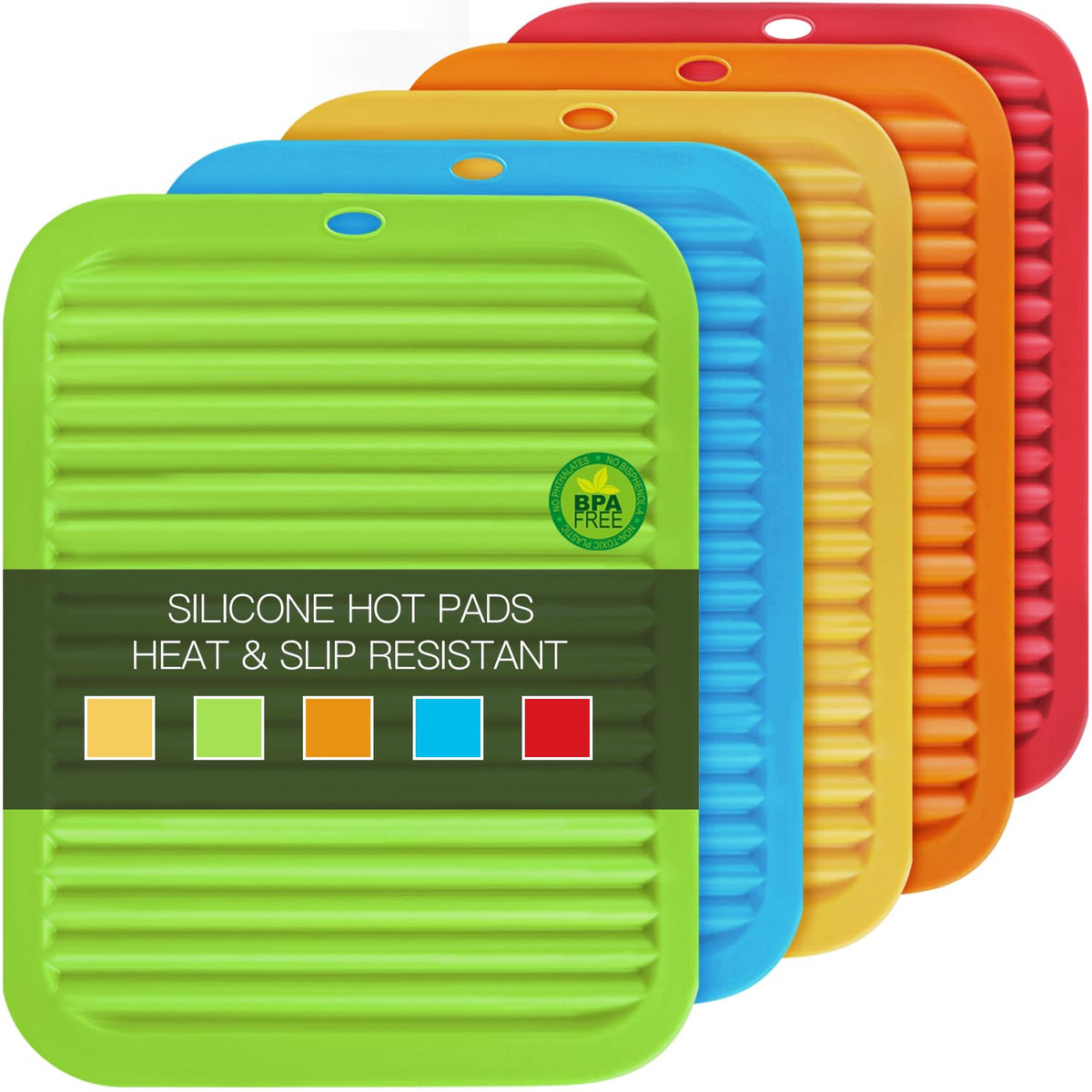 Silicone Trivets for Hot Dishes, 4 PCS Multipurpose Heat Resistant Mat Thick Silicone Hot Pads Pot Holders for Kitchen Counter, Flexible Jar Opener Food Grade Spoon Holder, Silicone Coasters (Almond)