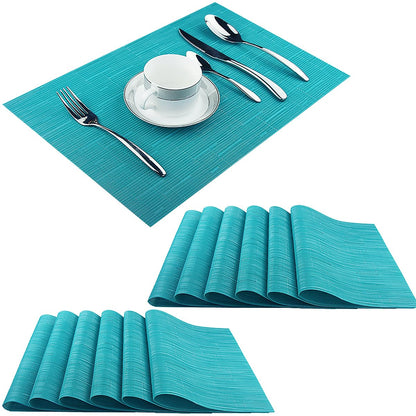PIGCHCY Placemats,Durable Placemats for Dining Table,Washable Woven Vinyl Kitchen Placemats Set of 4 (Brown)