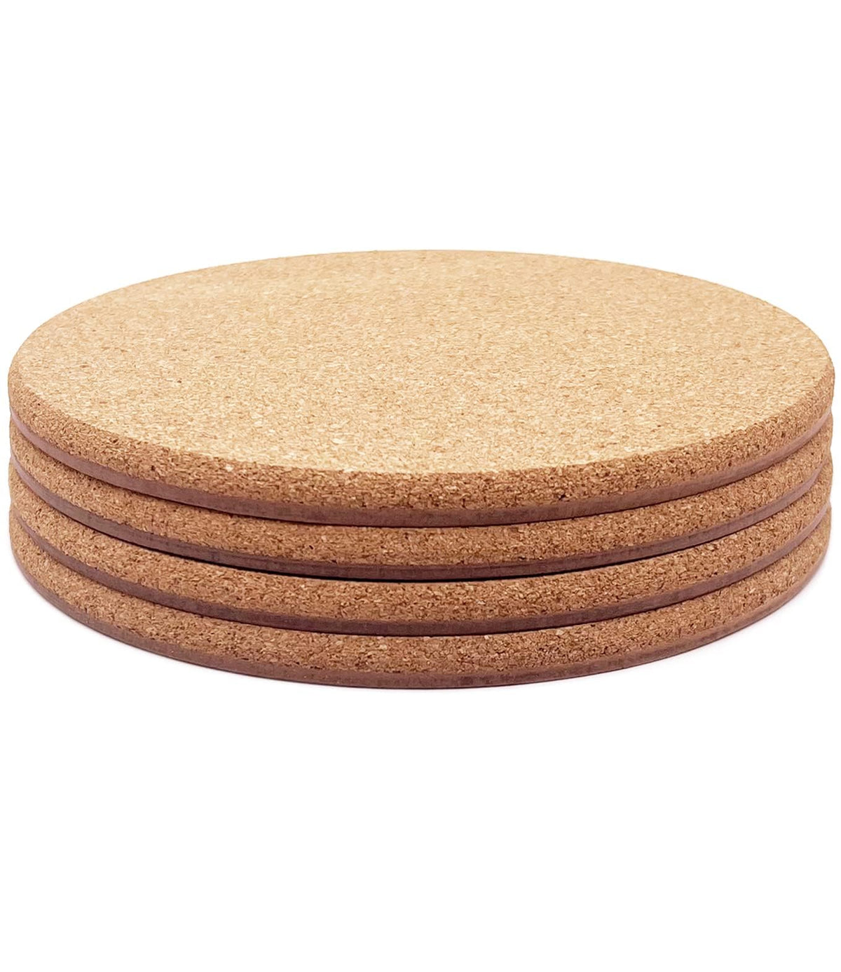 Cork Plant Coasters, Double Layers Hard Cork, 8 Inch, 4 Pcs