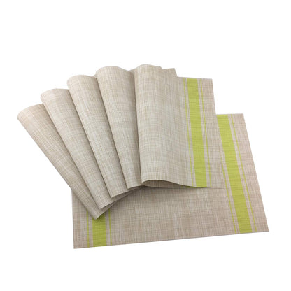 Luxury Gold Placemats Set of 6 Crossweave Woven Vinyl Placemat for Dining Table Heat Resistant Non-Slip Kitchen Table Mats Easy to Clean