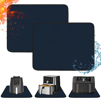 2 PCS Heat Resistant Mats for Countertop Air Fryer, 18x15in, Black