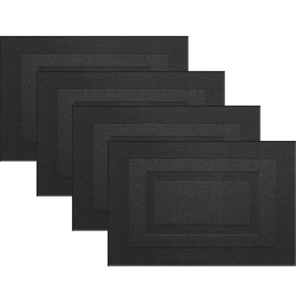 Vinyl Placemats Heat-Resistant Table Mats Washable Easy Clean Plastic Placemats for Dining Table Set of 4 (Red)