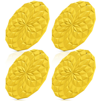 ME.FAN Silicone Trivet Mats - 4 Pack Pot Holders - 7.4'' Thickened Hot Pads for Hot pots, Pans and Dishes, Heat Resistant Silicone Trivet for Table and Counter Top Coffee