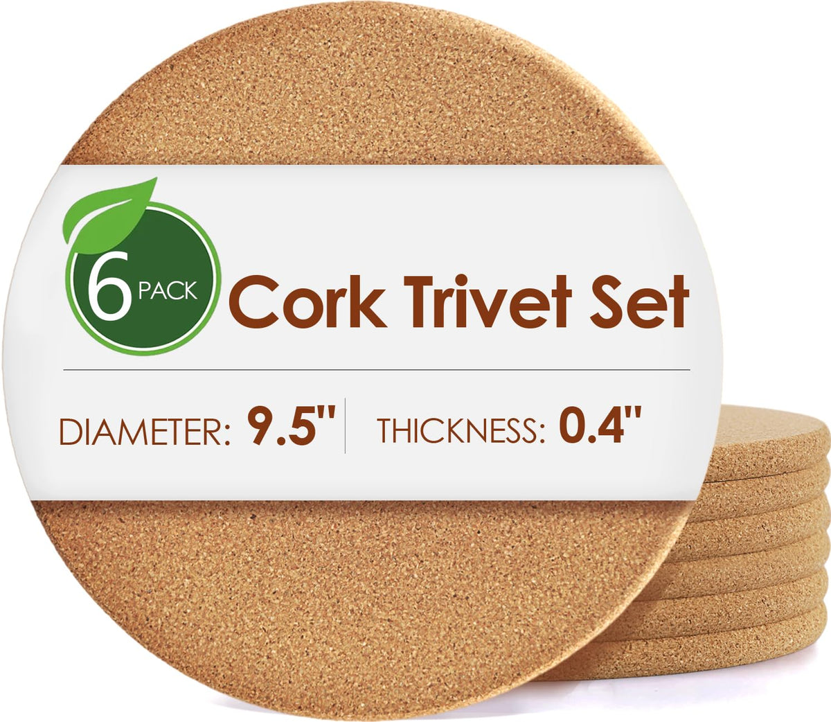 Rectangle Cork Trivets for Hot Dishes, 12" x 7" High-Density Thick Cork Hot Pads Placemats for Pots and Pans, Heat Resistant Hot Pads for Kitchen Countertop Table,2 Pcs Cork Coaster